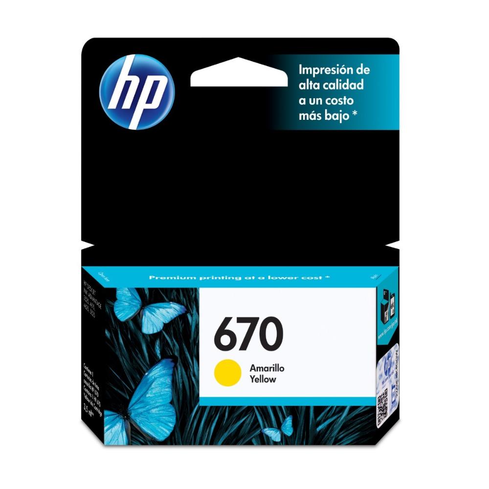 Cartucho HP 670, CZ116AL, Amarillo