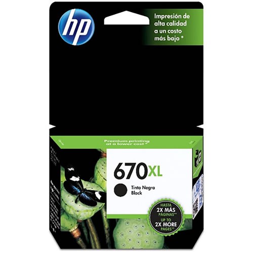 Cartucho HP 670XL, CZ117AL, Negro