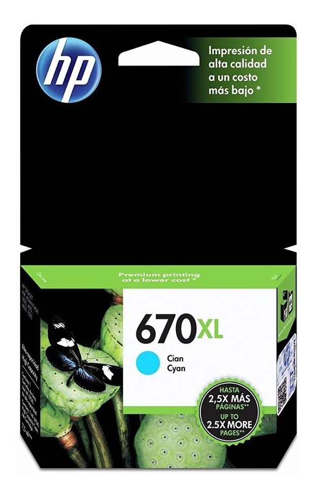 Cartucho HP 670XL, CZ118AL, Cian