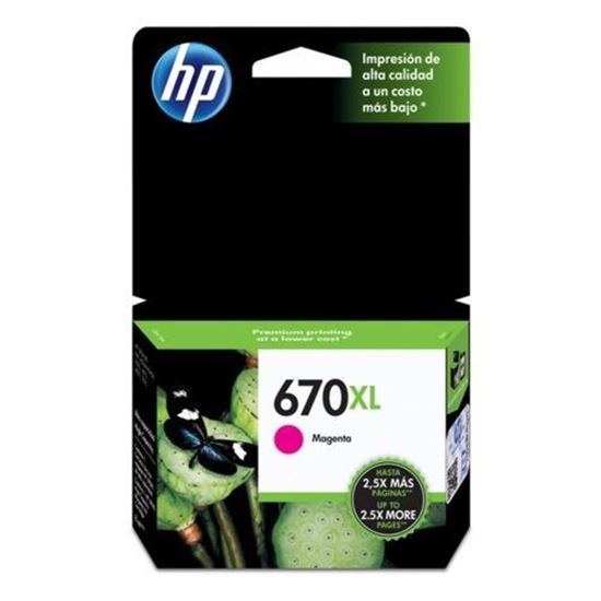 Cartucho HP 670XL, CZ119AL, Magenta