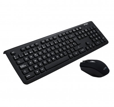 Kit Teclado y mouse ACTECK KT500, Estándar, Negro, 10 m, 1000/1600 DPI