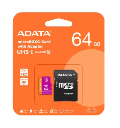 Memoria Micro SD ADATA UHS-I U1, 64 GB, 30 MB/s, 10 MB/s, Negro