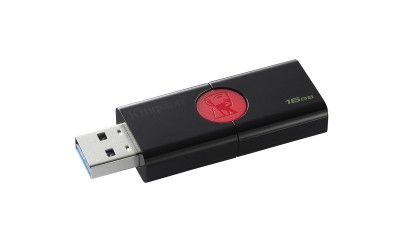 Memoria USB Kingston Technology 106, Negro / Rojo, 16 GB, USB 3.1, 100 MB/s
