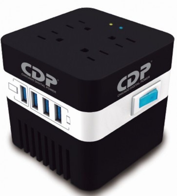 Regulador CDP RU-AVR604, 4, Negro, Hogar y Oficina, 600 VA