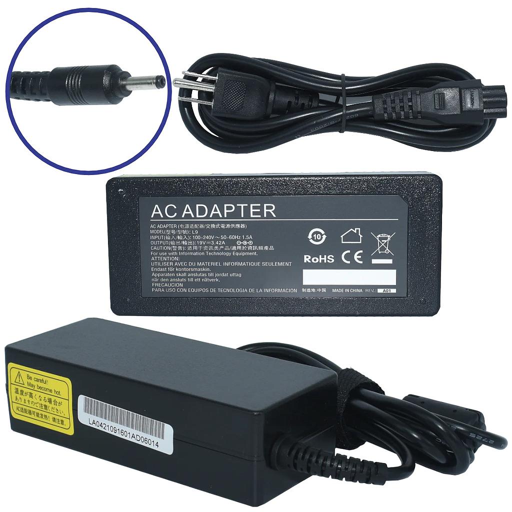 Cargador EK-L9 genérico para ACER, ASUS, SAMSUNG 19V-3.42A 65W (3.0*1.1)