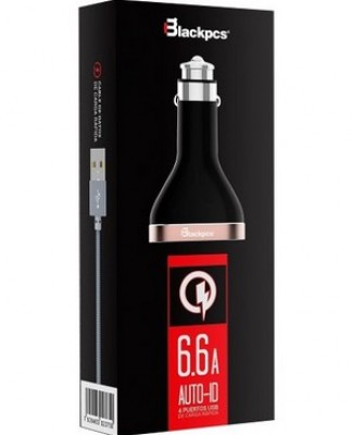 Cargador Plug in EPIO34-BL, Auto, Negro BLACKPCS