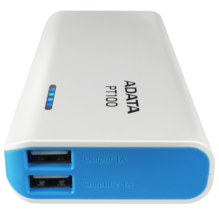 Power Bank ADATA PT100, Color blanco, 10000 mAh