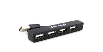 Hub USB VORAGO, 480 Mbit/s, Negro