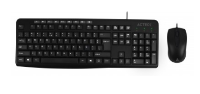 Kit Teclado y Mouse ACTECK K400, Estándar, 105 teclas, Negro, 1000 DPI