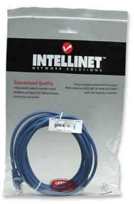 *Cable de parcheo INTELLINET, 0,5 m, RJ-45, RJ-45, Macho/Macho, Azul