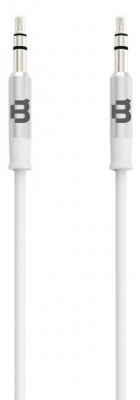 Cable de Audio Blackpcs CASAUT-3.5, 1 m, Macho/Macho, Color blanco, Auxiliar