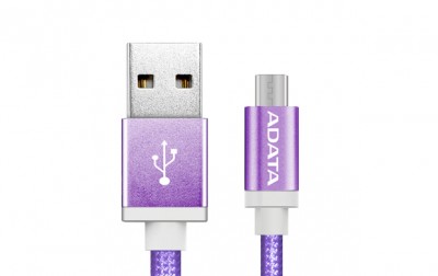 Cable Micro USB ADATA , 1 m, USB A, Micro-USB B, Macho/Macho, Púrpura