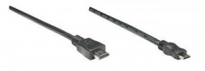 Cable mini hdmi a hdmi MANHATTAN 304955, 1,8 m, Mini-HDMI, Mini-HDMI, Macho/Macho, Negro