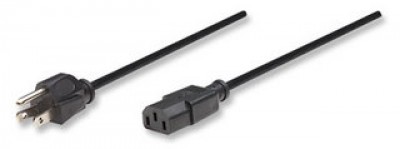 Cable de corriente MANHATTAN, Macho/Macho, 1,8 m, Negro, 10