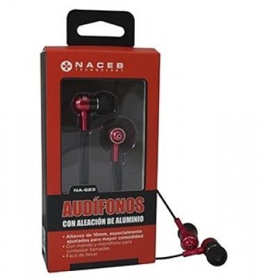 Audífonos Naceb Technology NA-623ROJ, Binaurale, Rojo (NA-623ROJ)