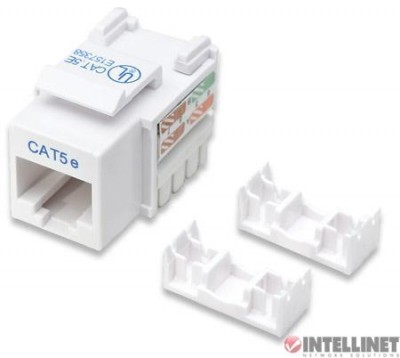Keystone Jack INTELLINET, RG45, Color blanco, De plástico 210355
