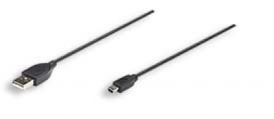 333375 Cable USB 2.0 A macho/ Mini-B macho, 480 Mbps, 1.8 m, Negro