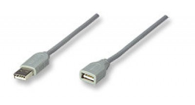 *Cable USB - Extension MANHATTAN, 4,5 m, USB A, USB A, Macho/hembra, Gris